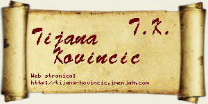 Tijana Kovinčić vizit kartica
